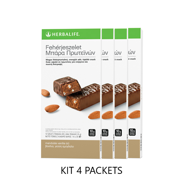 Protein Bars Vanilla Almond - 4 pack΄s kit - 14 bars per box